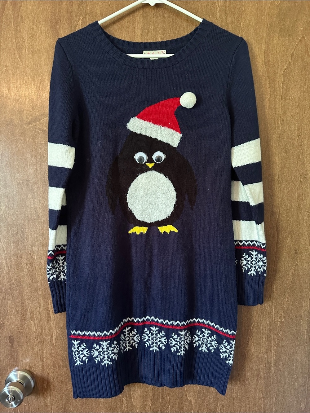 It's Our Time Navy Penguin Holiday Christmas Knit Sweater